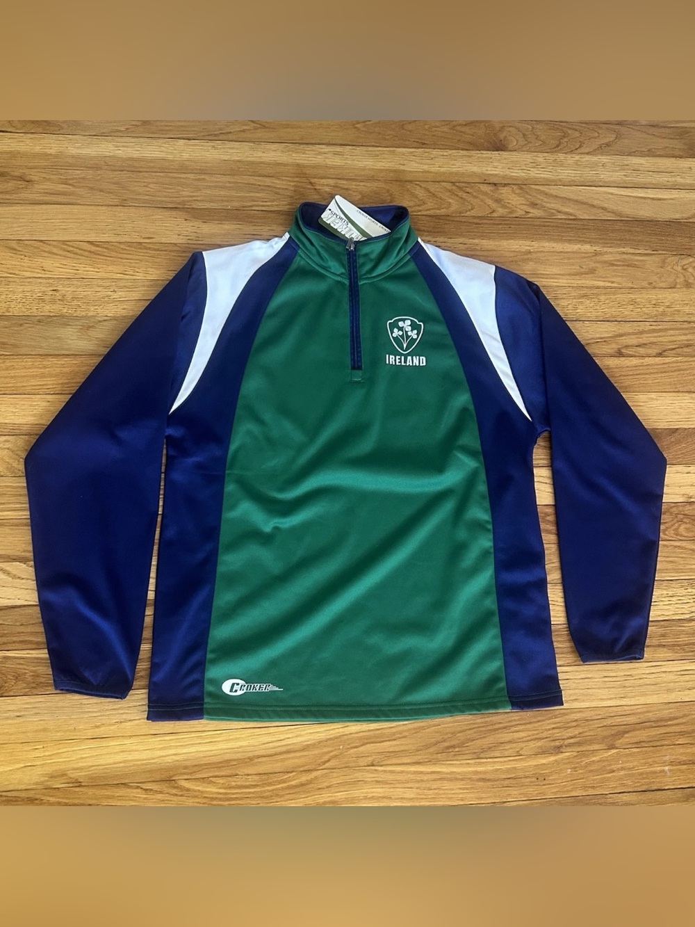 Croker Sports Ireland Mens 1/4 Zip Pullover Jacket Green Mens Size Medium